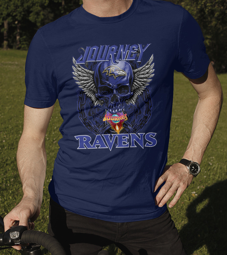 Journey Ravens Winged Skull Baltimore T-Shirt