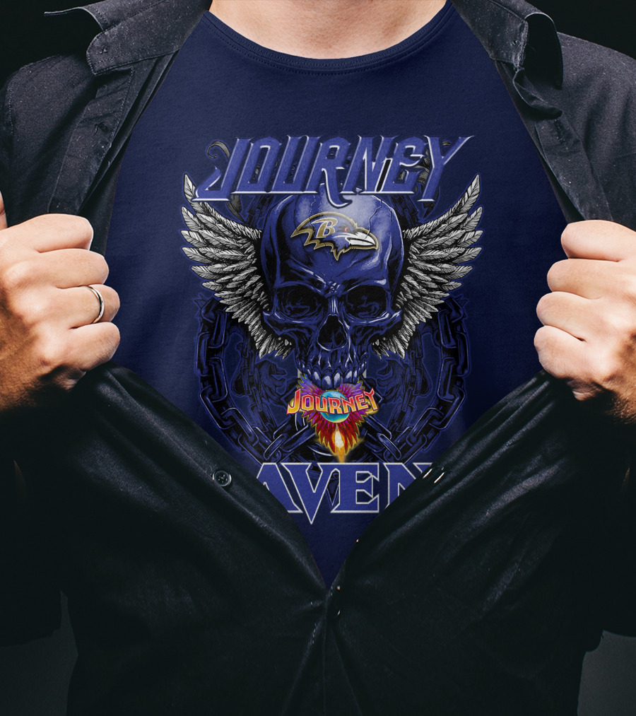 Journey Ravens Winged Skull Baltimore T-Shirt