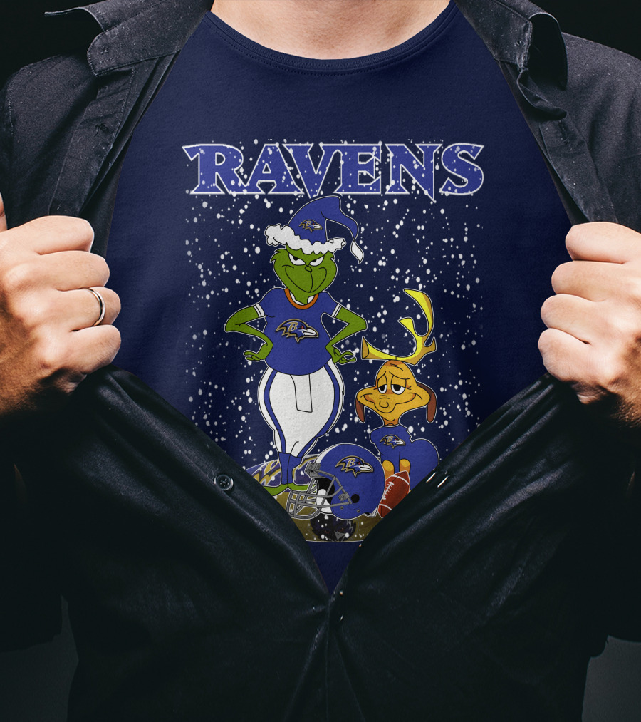 Grinchxmas Baltimore Ravens Football Christmas Ravens T-Shirt