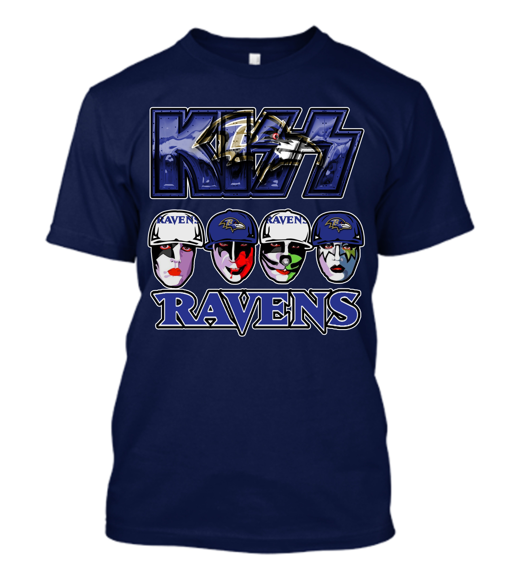 Kiss Baltimore Ravens Face Paint Theme T-Shirt