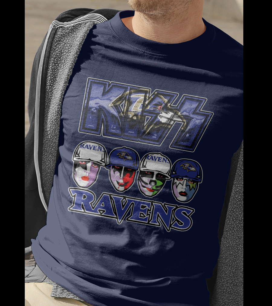 Kiss Baltimore Ravens Face Paint Theme T-Shirt