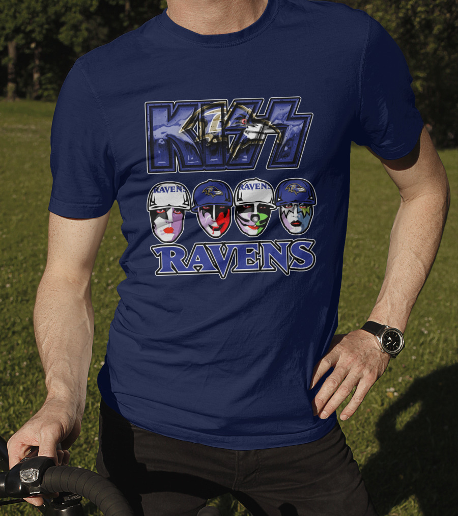 Kiss Baltimore Ravens Face Paint Theme T-Shirt