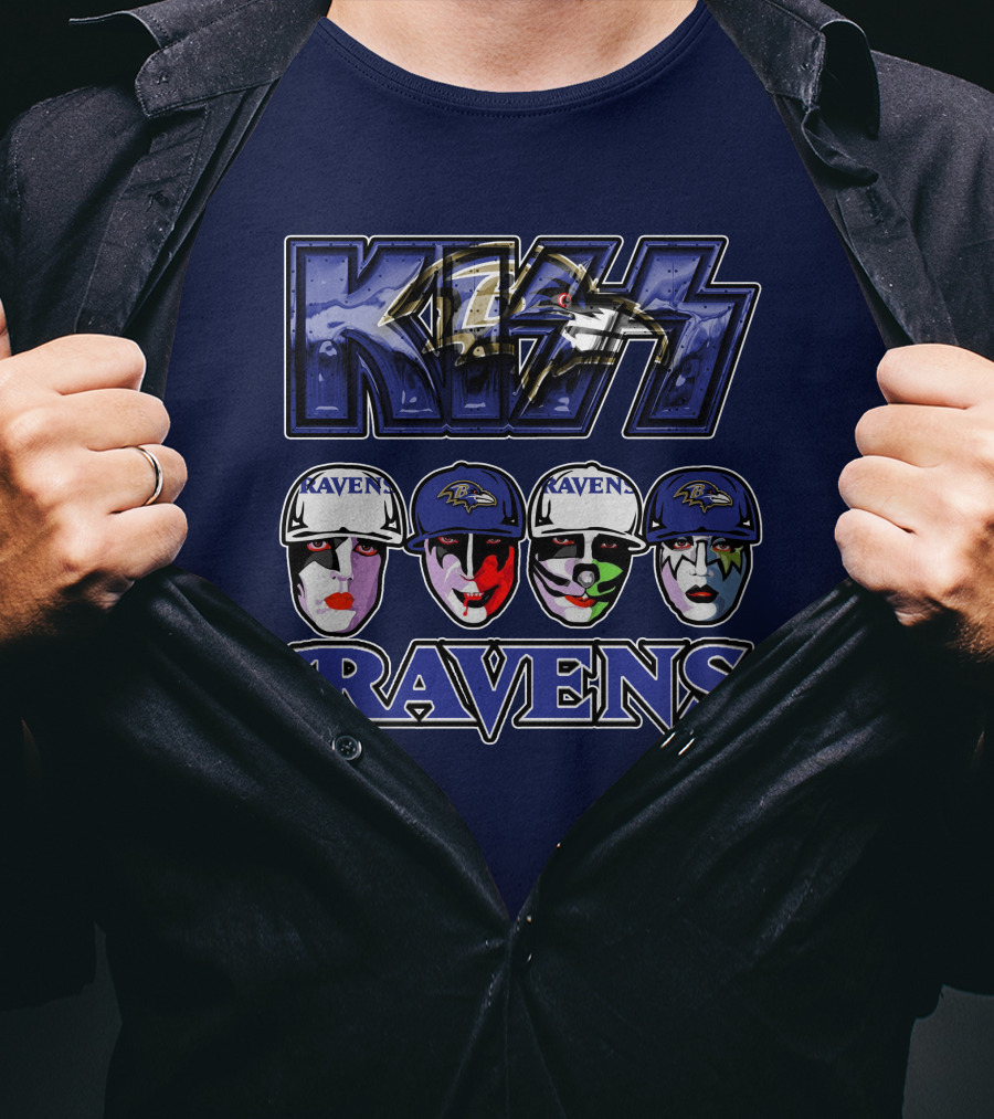 Kiss Baltimore Ravens Face Paint Theme T-Shirt