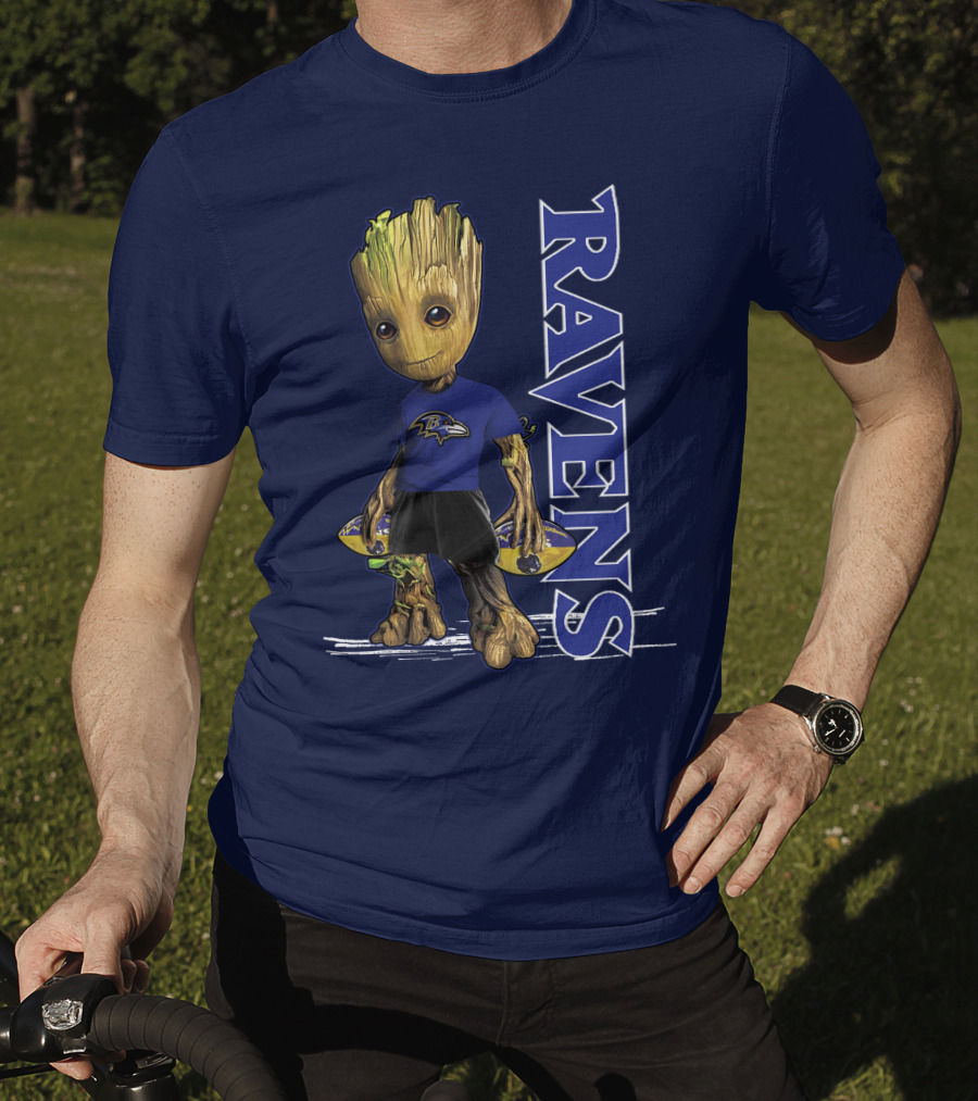 Groot V1 Ravens Nfl Baltimore Team T-Shirt