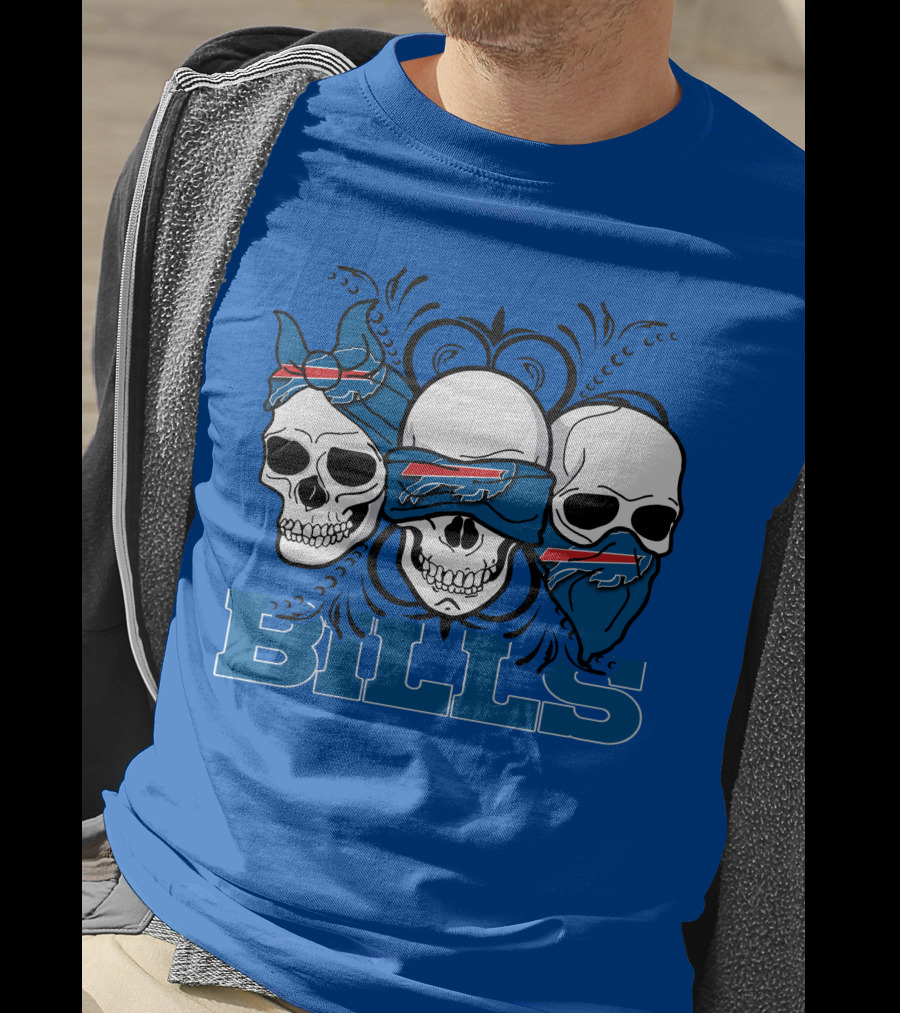 Buffalo Bills Skull Bandana Trio T-Shirt