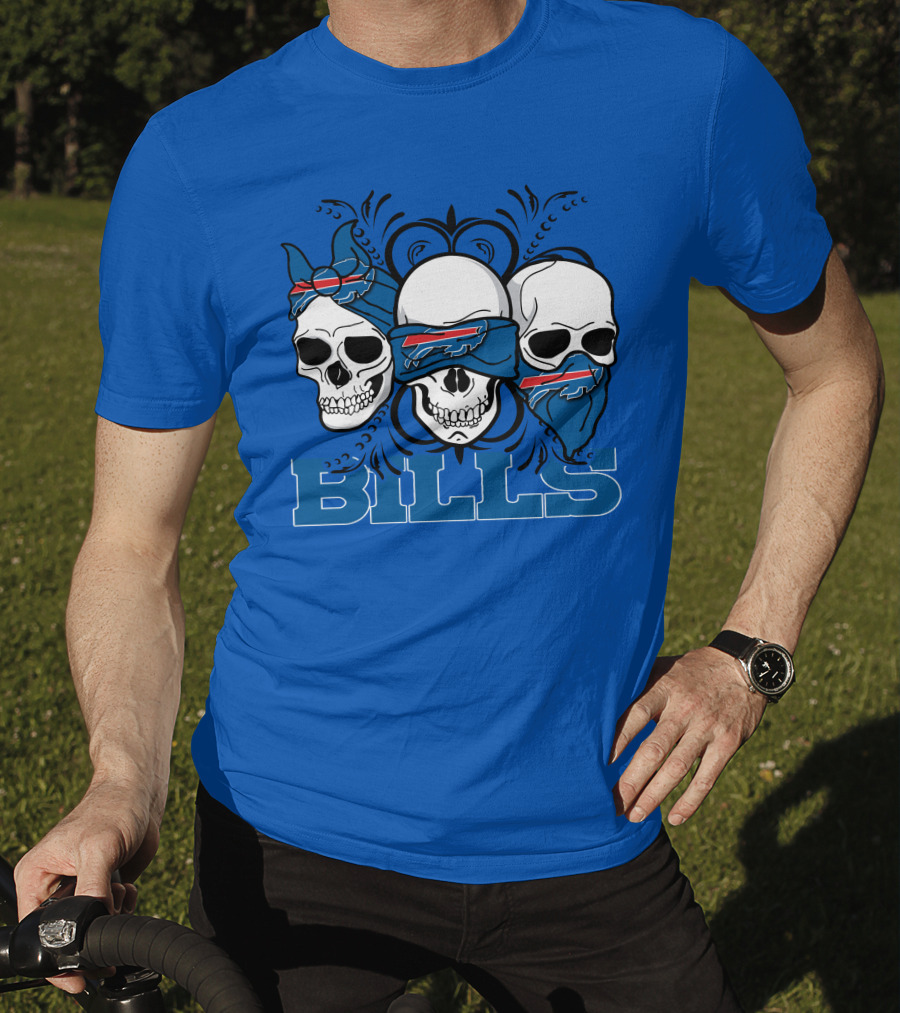 Buffalo Bills Skull Bandana Trio T-Shirt