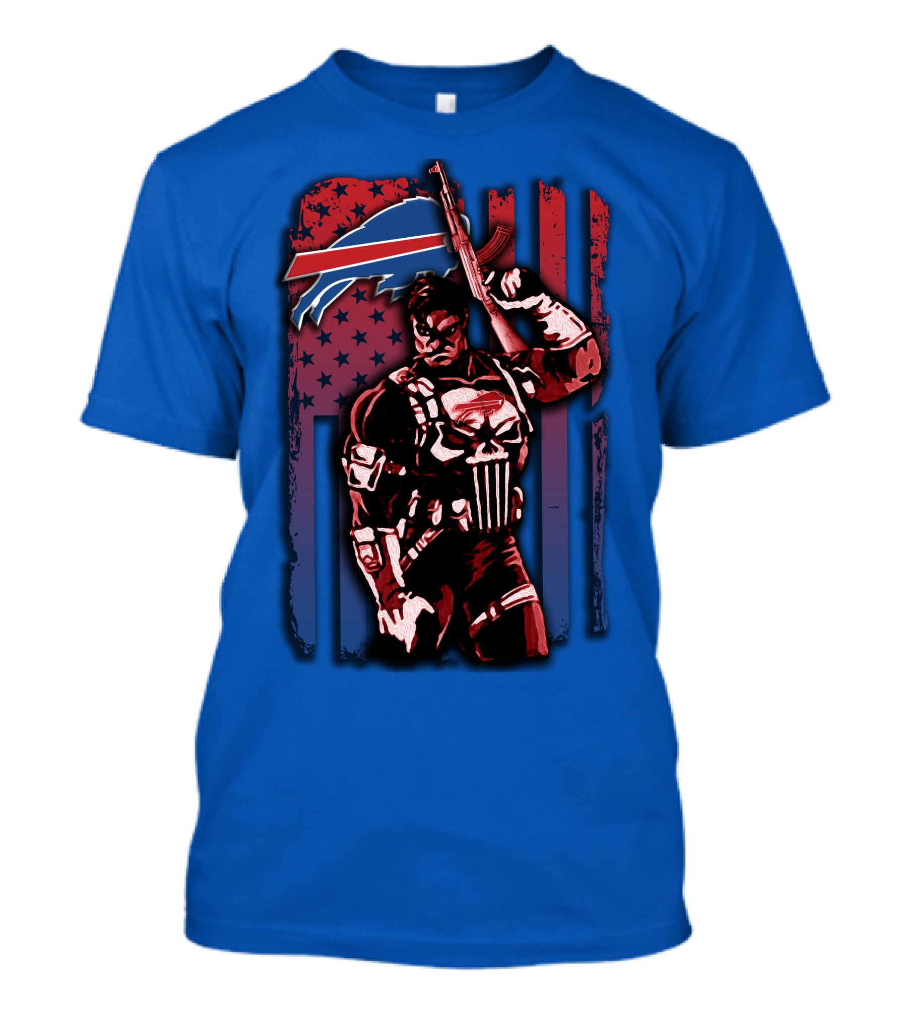 Buffalo Bills Punisher Armed Flag T-Shirt