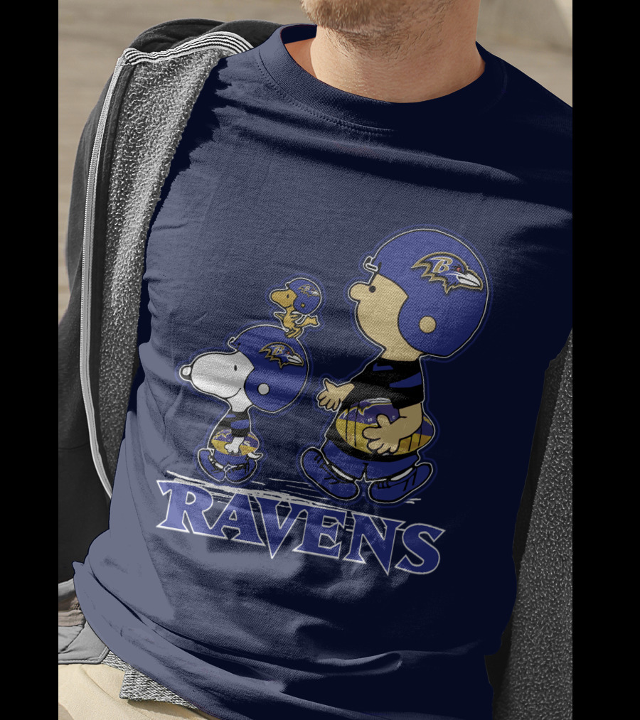 Snpfootball Baltimore Ravens Peanuts Characters Helmets Ravens T-Shirt