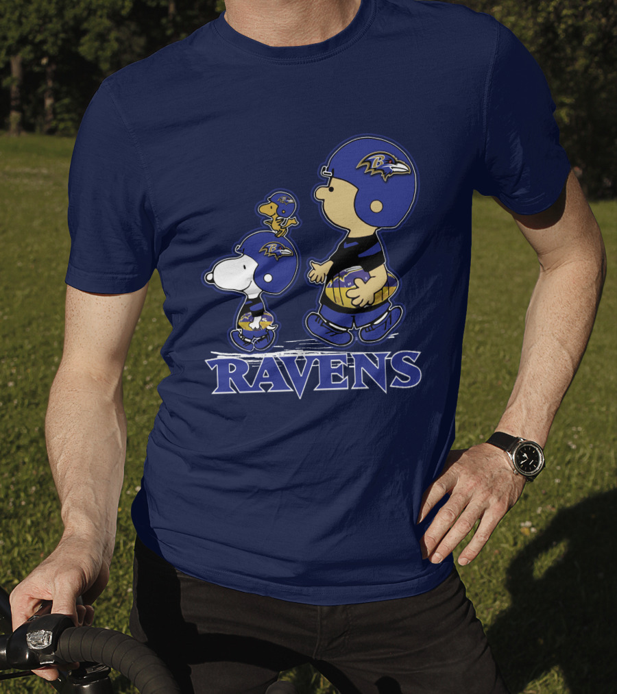 Snpfootball Baltimore Ravens Peanuts Characters Helmets Ravens T-Shirt