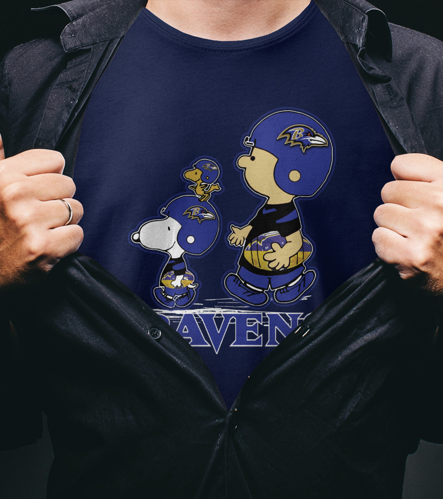 Snpfootball Baltimore Ravens Peanuts Characters Helmets Ravens T-Shirt