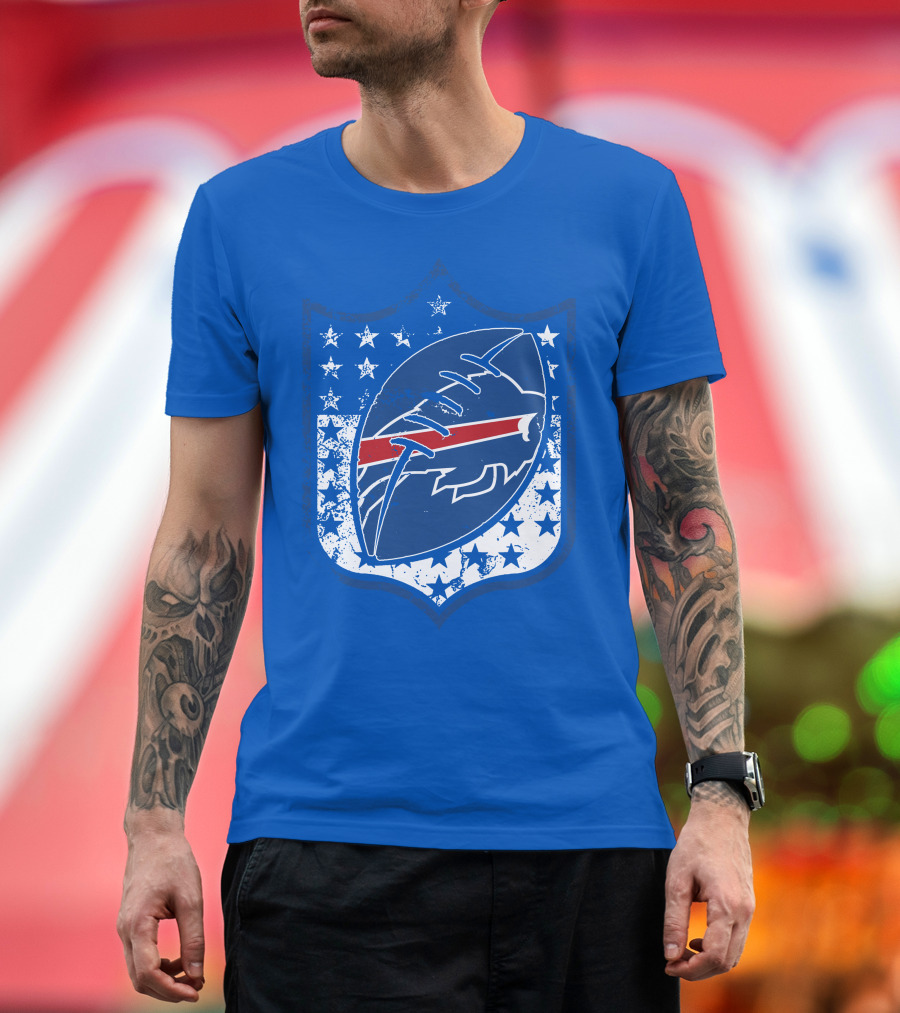 Buffalo Bills Nfl Team Shield Stars And Stripes T-Shirt