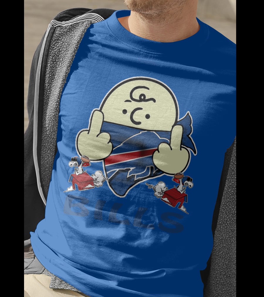 Buffalo Bills Logo With Peanuts Characters T-Shirt