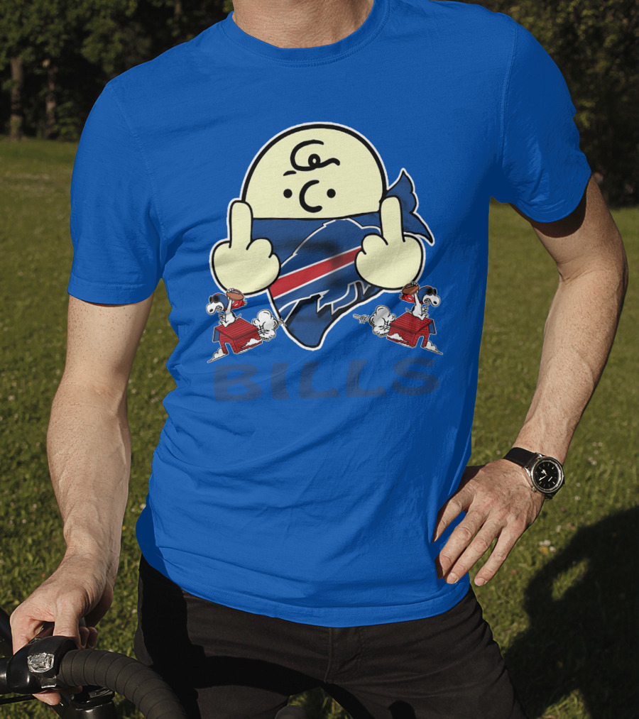 Buffalo Bills Logo With Peanuts Characters T-Shirt