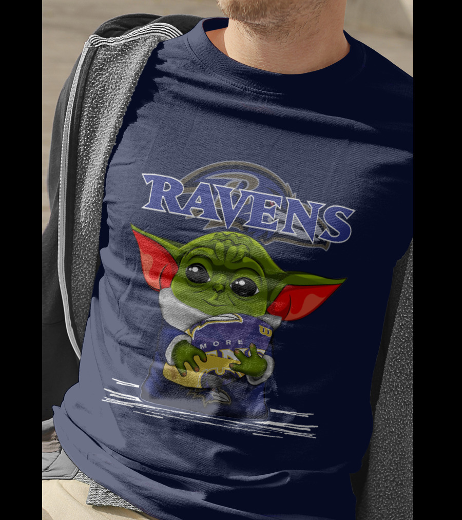 Yoda Holding Baltimore Ravens Football Ravens T-Shirt