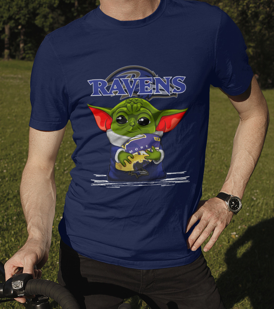 Yoda Holding Baltimore Ravens Football Ravens T-Shirt
