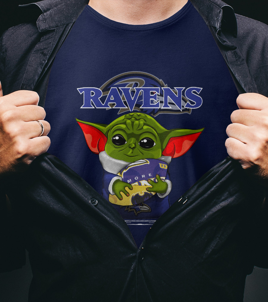 Yoda Holding Baltimore Ravens Football Ravens T-Shirt