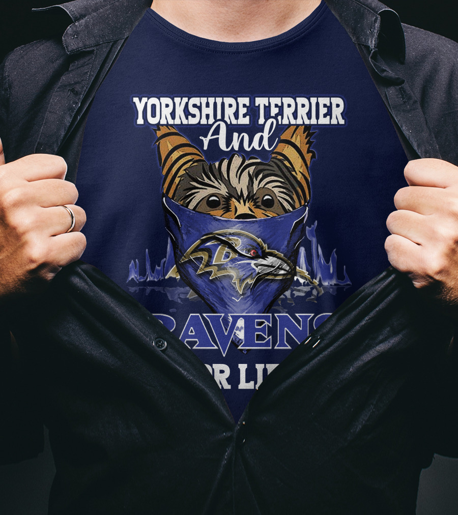 Yorkshire Terrier And Ravens For Life T-Shirt