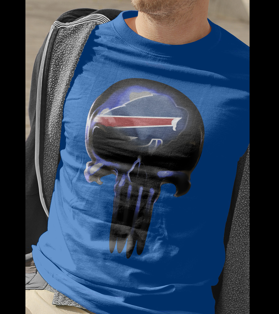 Buffalo Bills Punisher Skull Logo 49ers Crossover T-Shirt