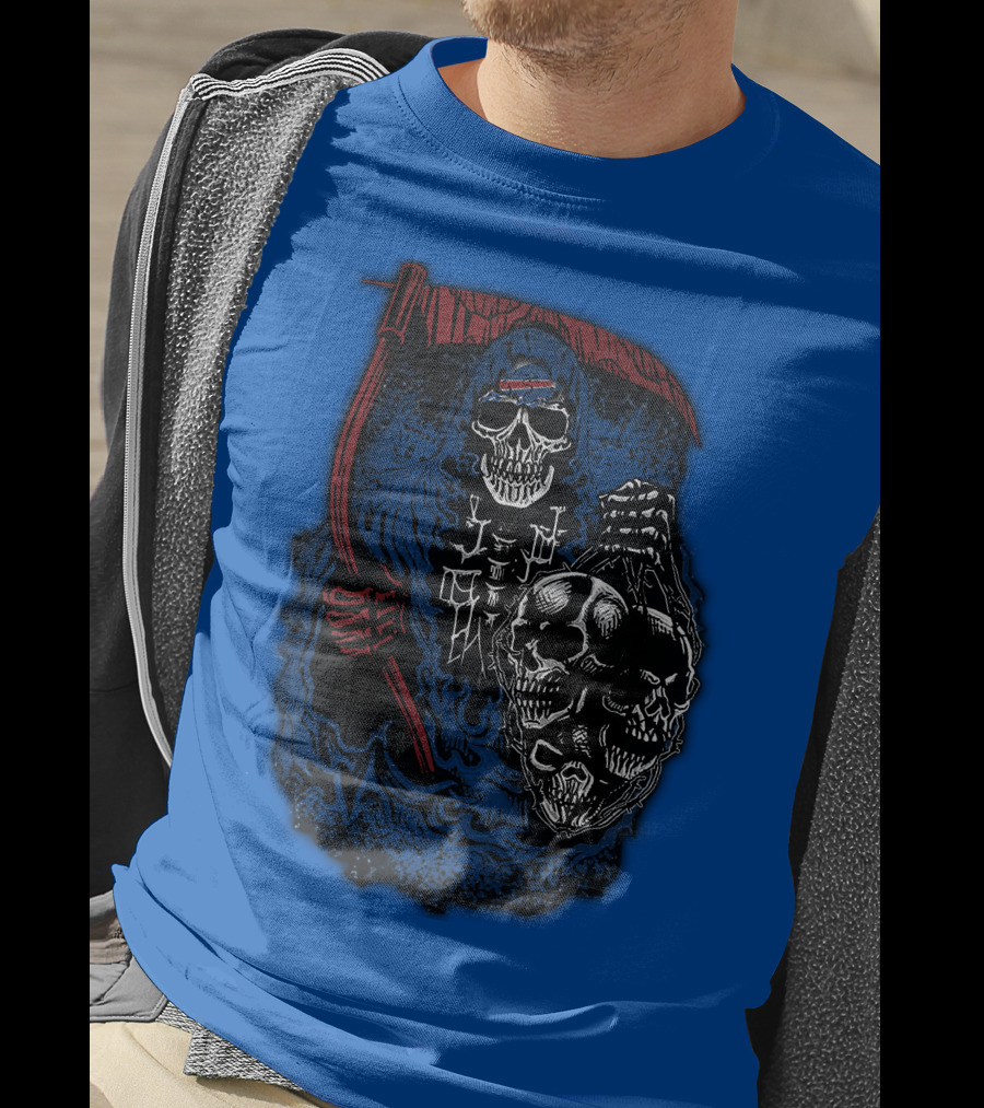 Buffalo Bills 61 Grim Reaper Skeleton Skulls T-Shirt