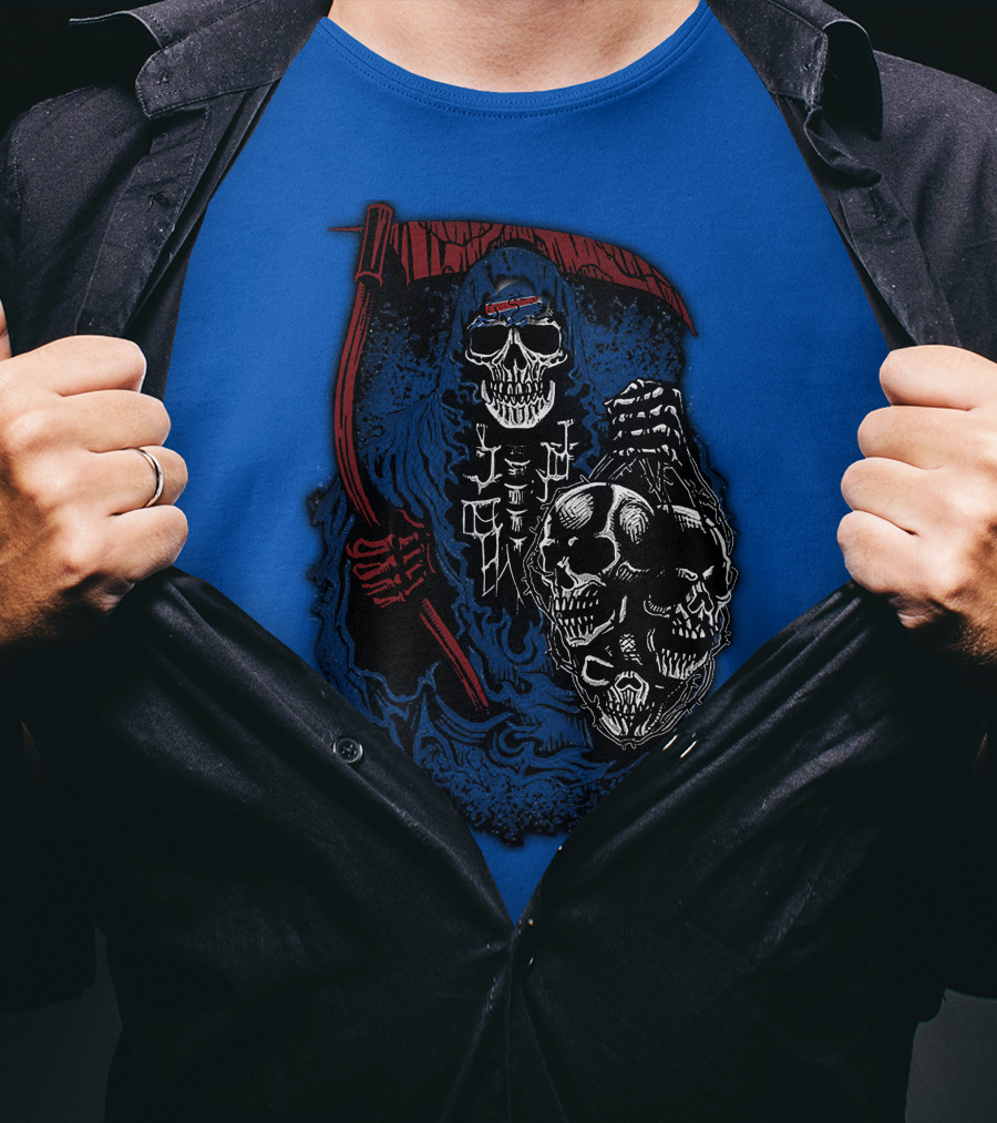 Buffalo Bills 61 Grim Reaper Skeleton Skulls T-Shirt