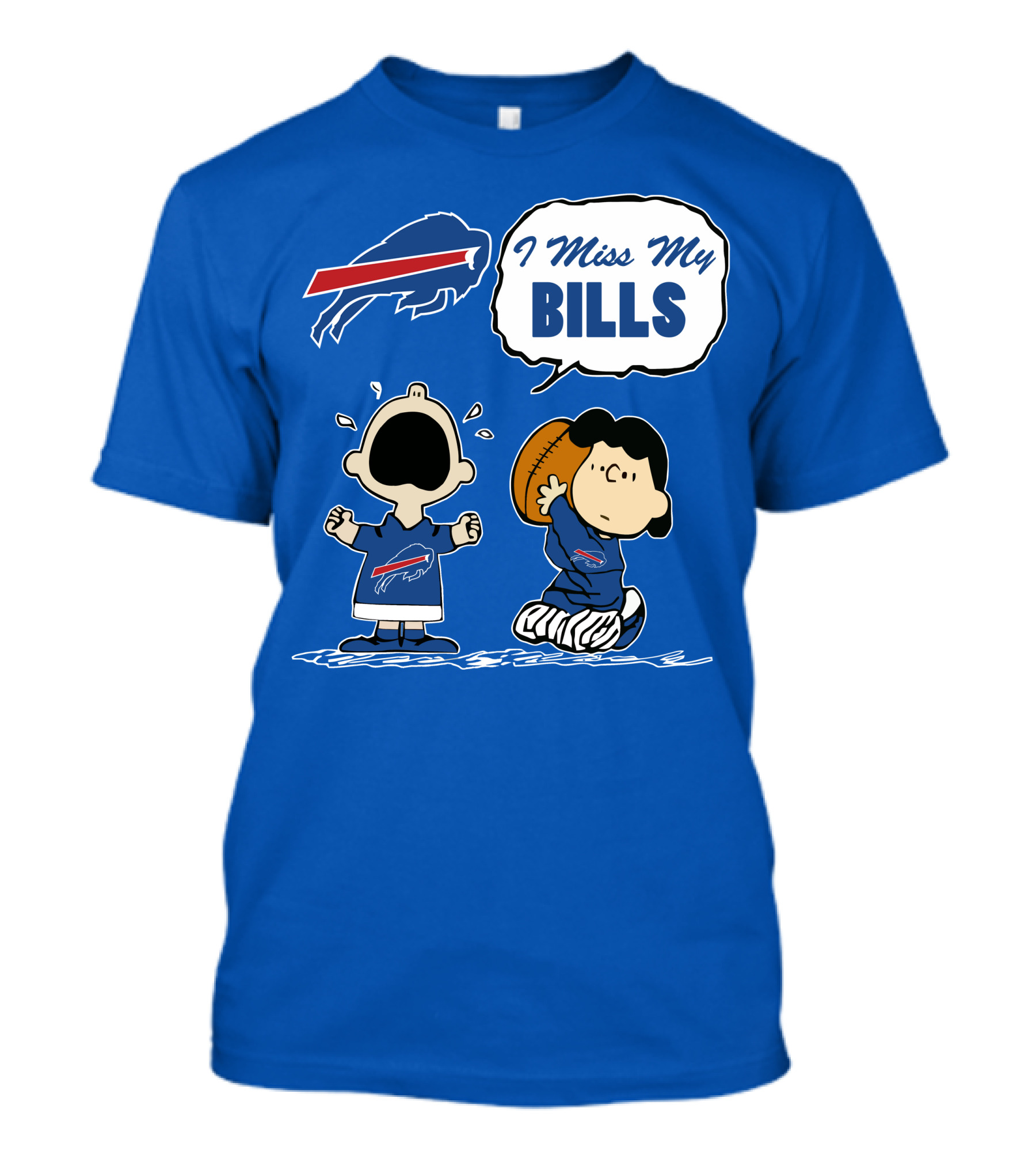 Buffalo Bills I Miss My Bills Football Charlie Lucy Cartoon T-Shirt