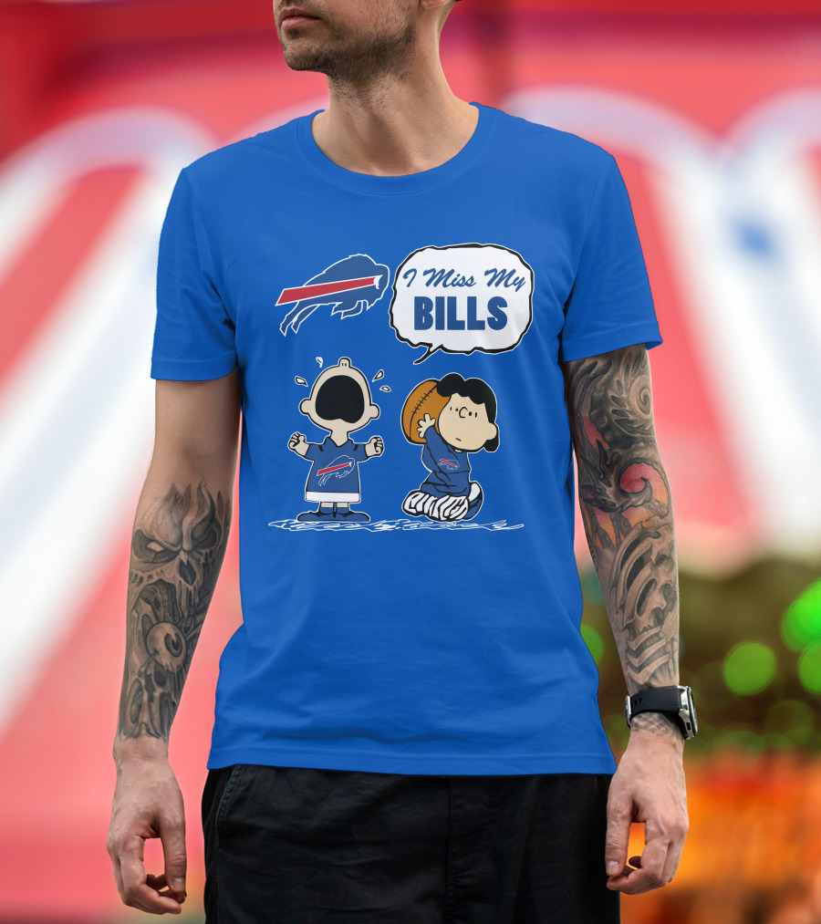 Buffalo Bills I Miss My Bills Football Charlie Lucy Cartoon T-Shirt