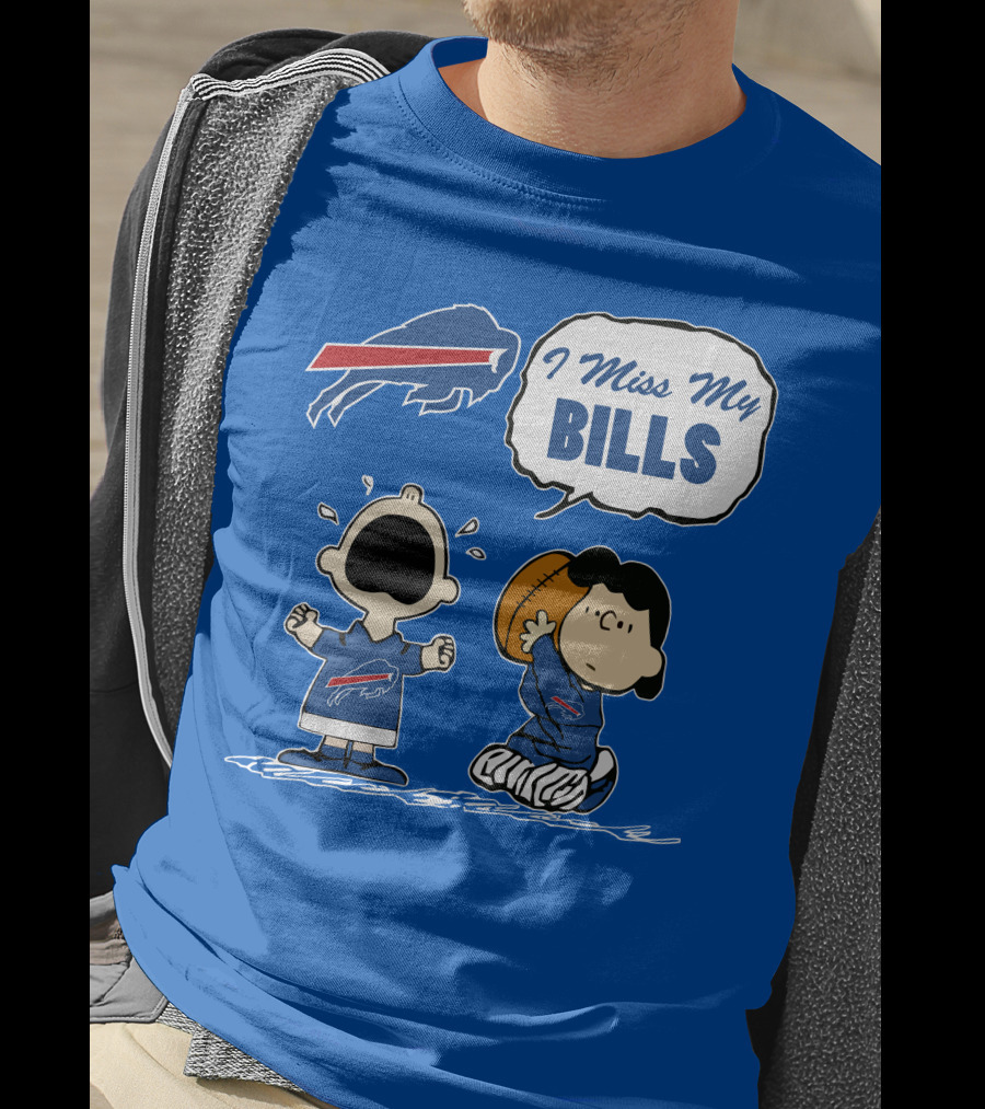 Buffalo Bills I Miss My Bills Football Charlie Lucy Cartoon T-Shirt