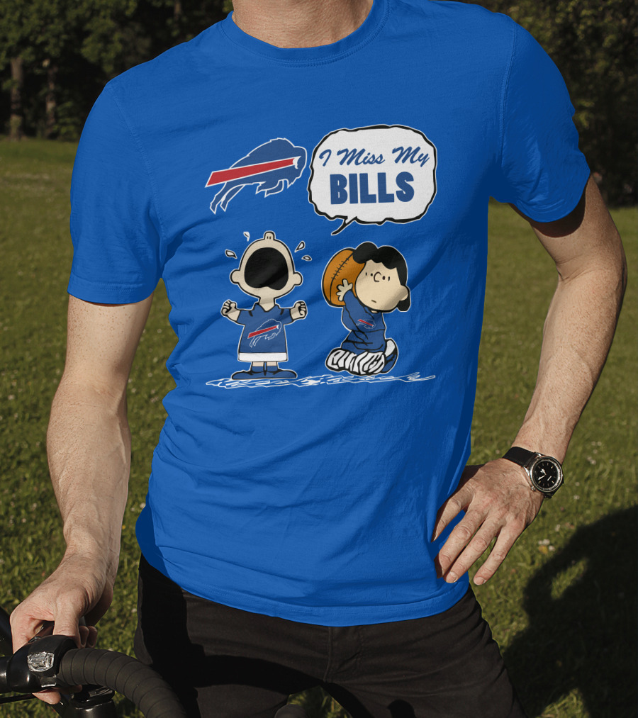 Buffalo Bills I Miss My Bills Football Charlie Lucy Cartoon T-Shirt