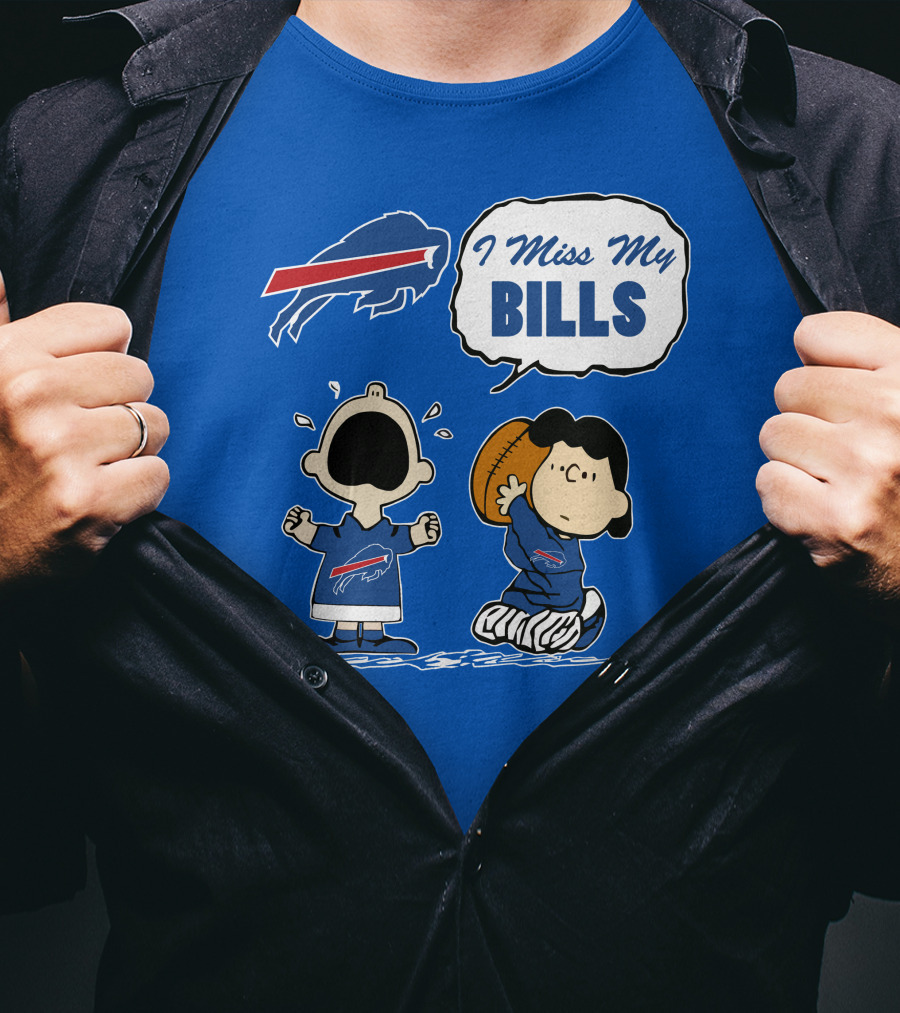 Buffalo Bills I Miss My Bills Football Charlie Lucy Cartoon T-Shirt