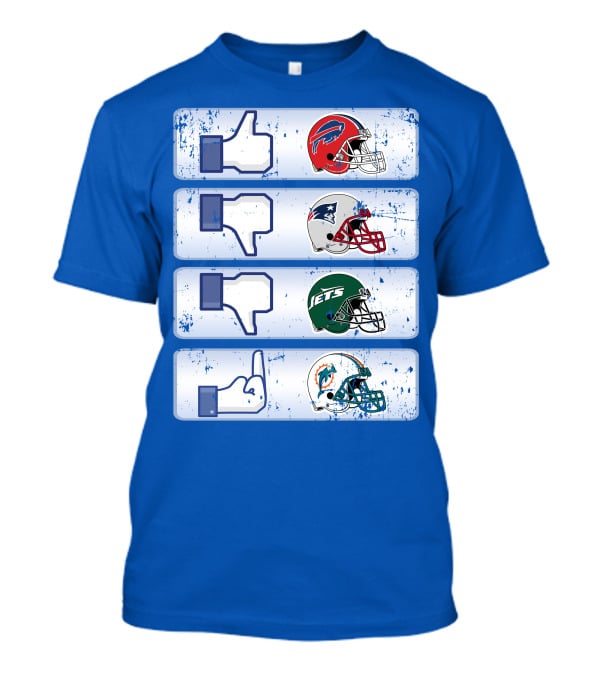Buffalo Bills 72 Thumbs Up Patriots Jets Dolphins Dislike T-Shirt