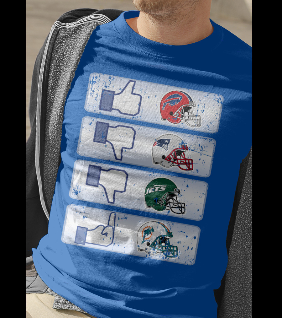 Buffalo Bills 72 Thumbs Up Patriots Jets Dolphins Dislike T-Shirt