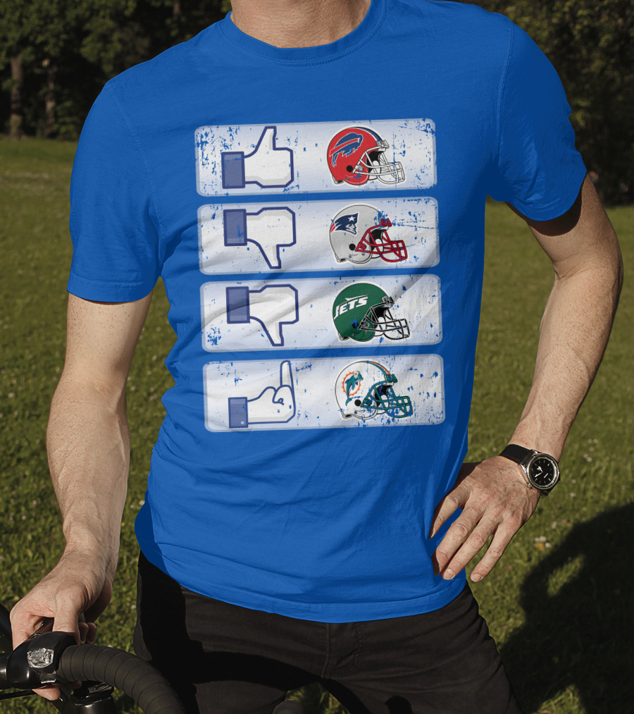 Buffalo Bills 72 Thumbs Up Patriots Jets Dolphins Dislike T-Shirt