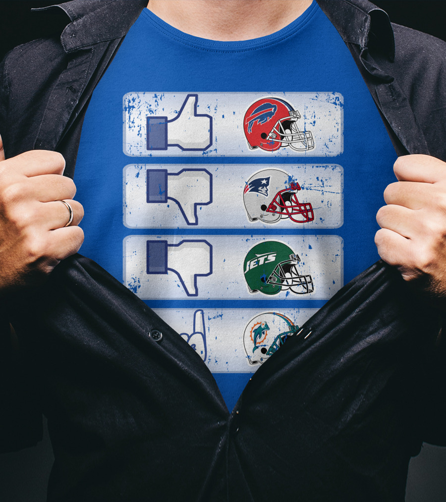 Buffalo Bills 72 Thumbs Up Patriots Jets Dolphins Dislike T-Shirt