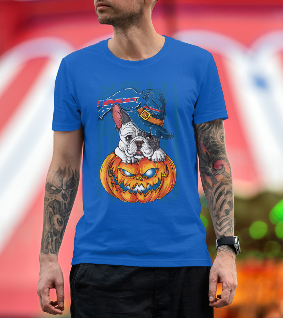 Buffalo Bills Bulldog Halloween Pumpkin T-Shirt