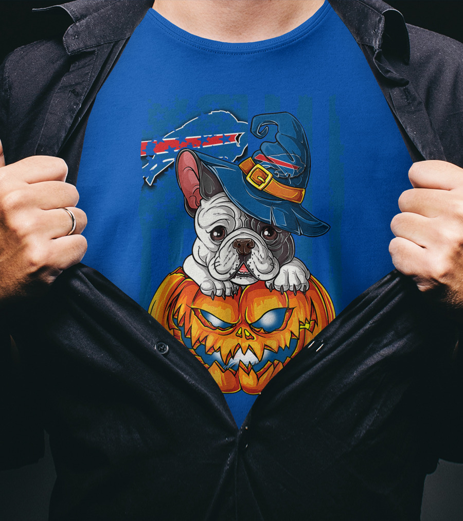 Buffalo Bills Bulldog Halloween Pumpkin T-Shirt