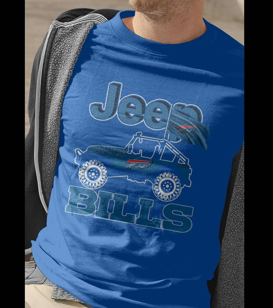 Jeep Bills Buffalo Logo Design With Flag T-Shirt