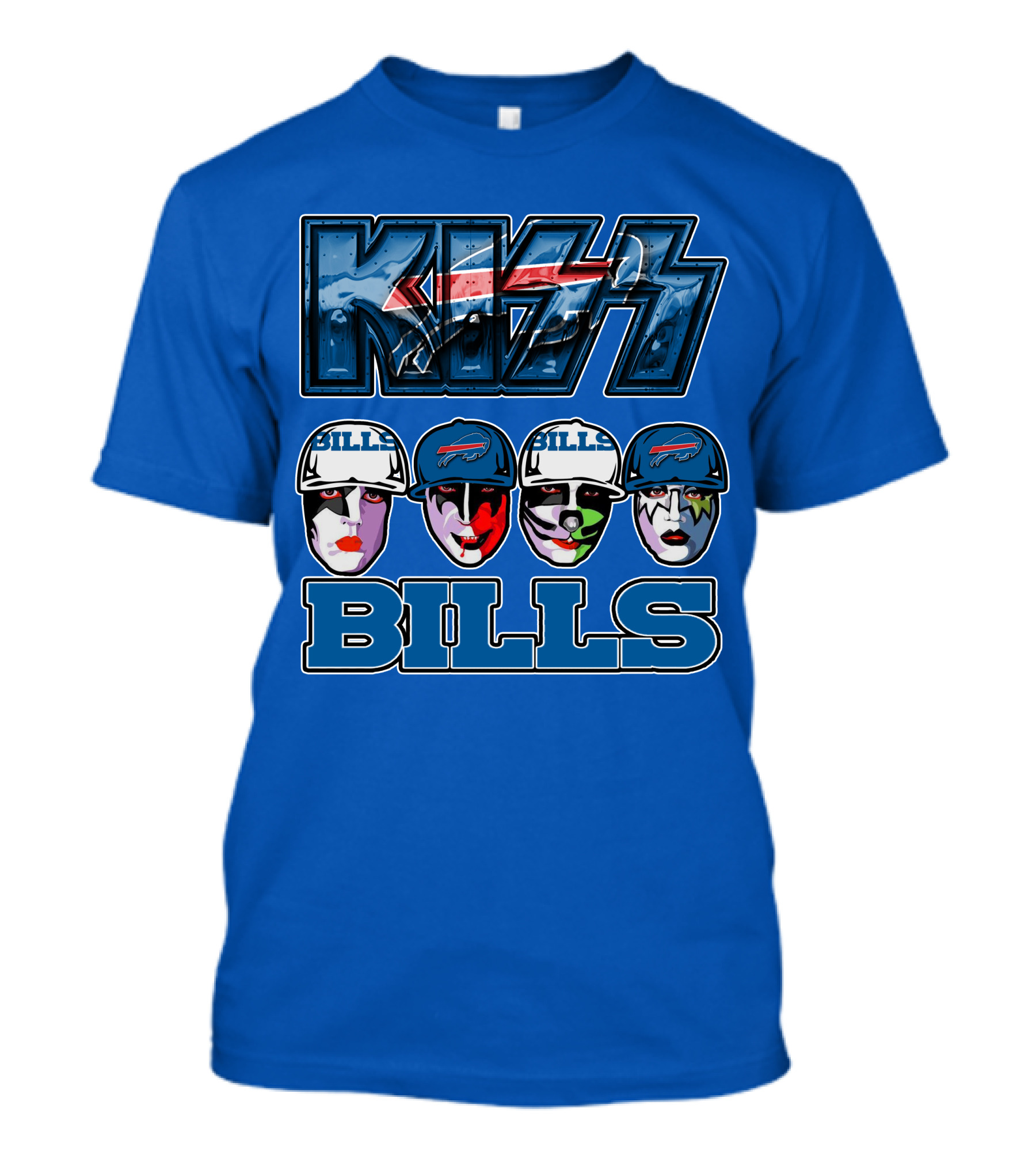 Kiss Buffalo Bills Helmets Face Paint Band Style T-Shirt
