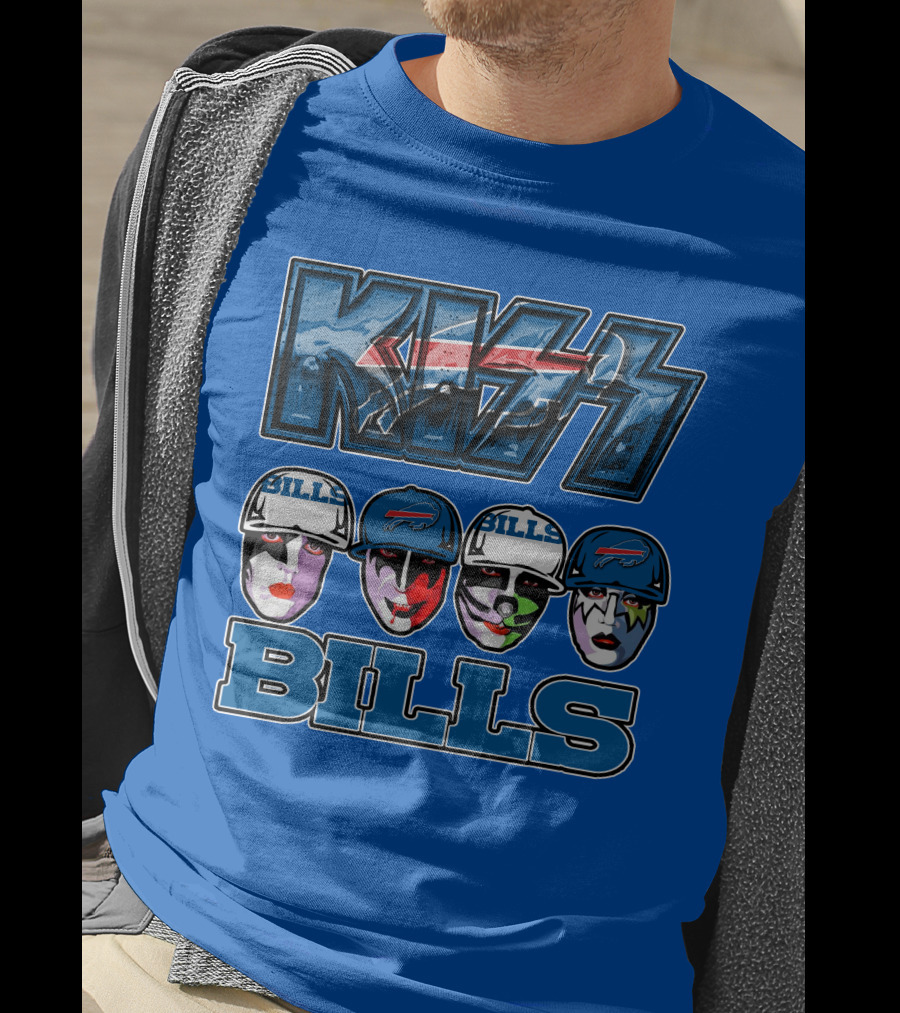 Kiss Buffalo Bills Helmets Face Paint Band Style T-Shirt