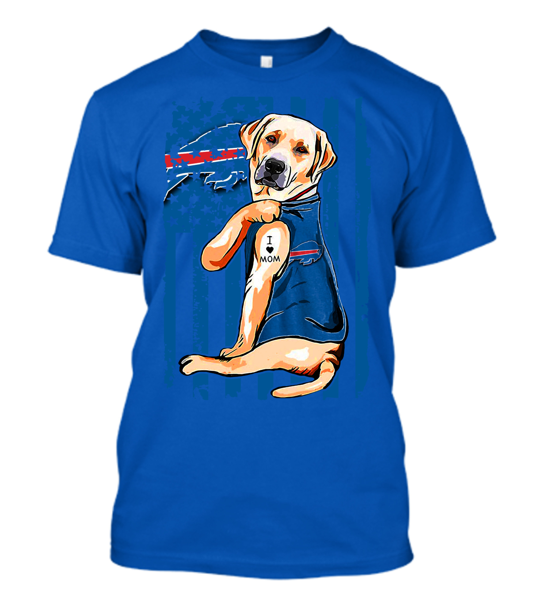 Labrador Retriever I Love Mom Buffalo Bills T-Shirt