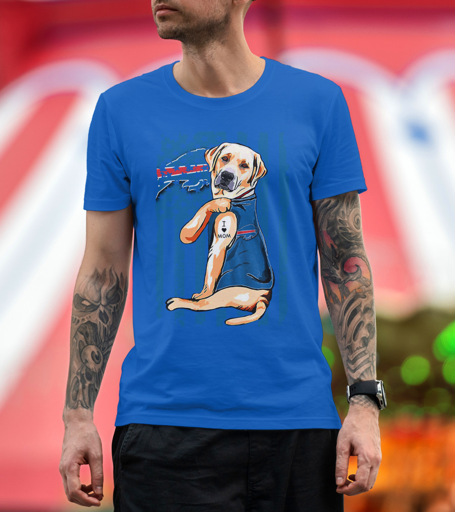 Labrador Retriever I Love Mom Buffalo Bills T-Shirt