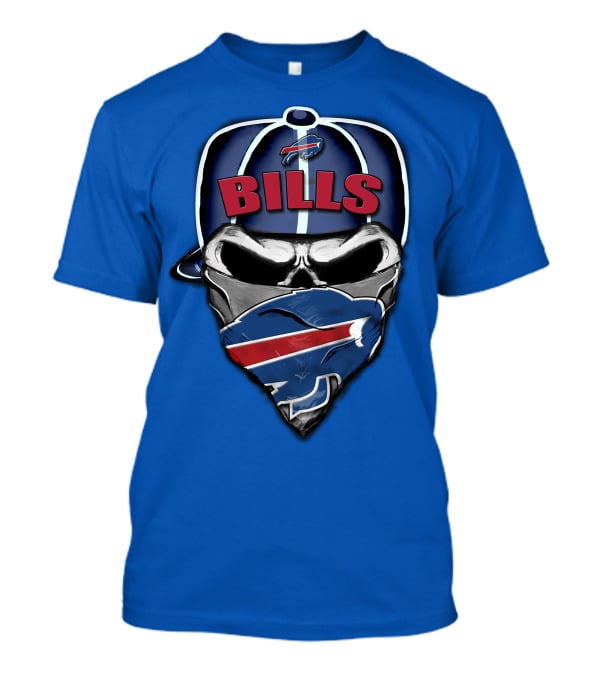Buffalo Bills Skull Bandana Nfl Fan Skullcap T-Shirt
