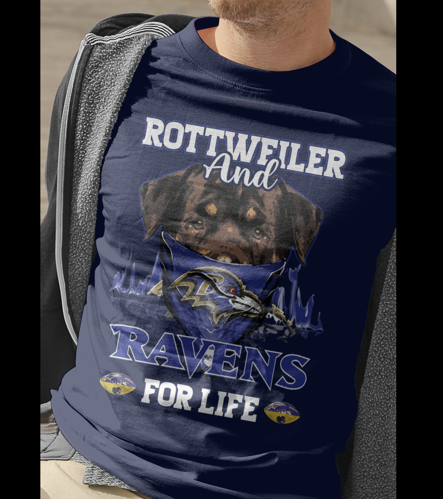 Rottweiler And Ravens For Life Baltimore Ravens T-Shirt