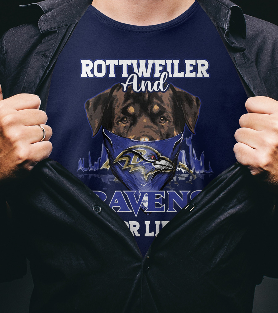 Rottweiler And Ravens For Life Baltimore Ravens T-Shirt