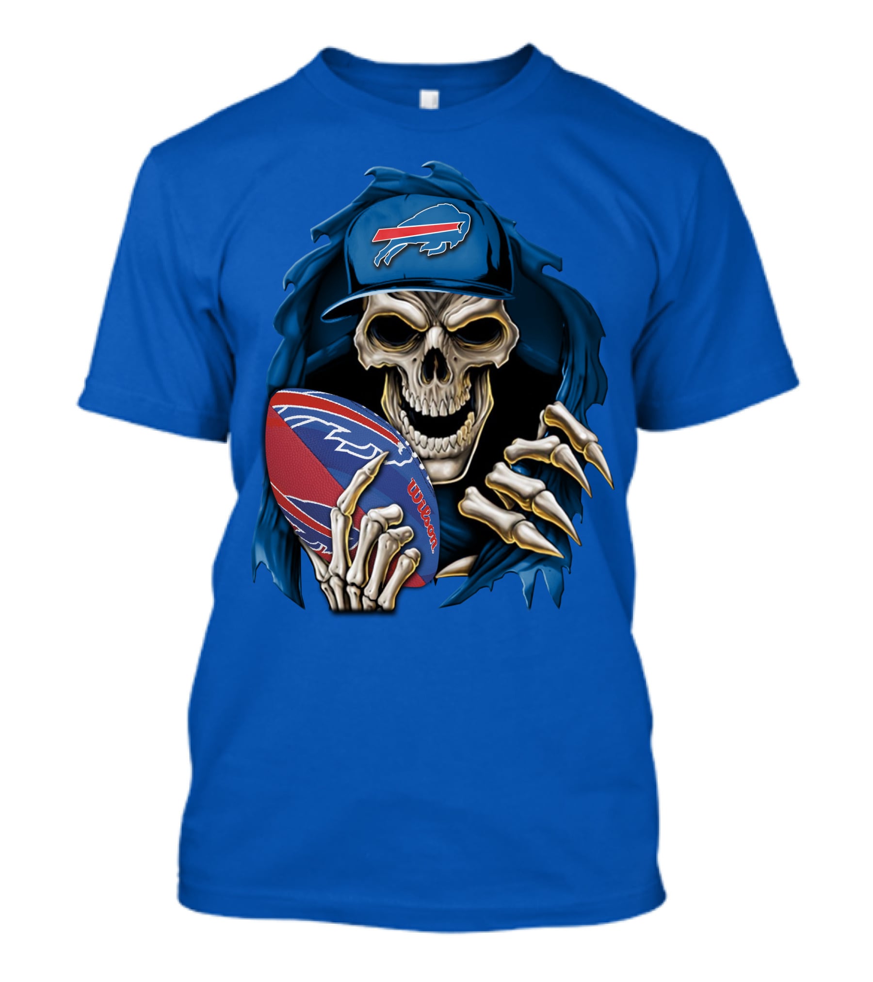Buffalo Bills Skullbong Skeleton Football T-Shirt