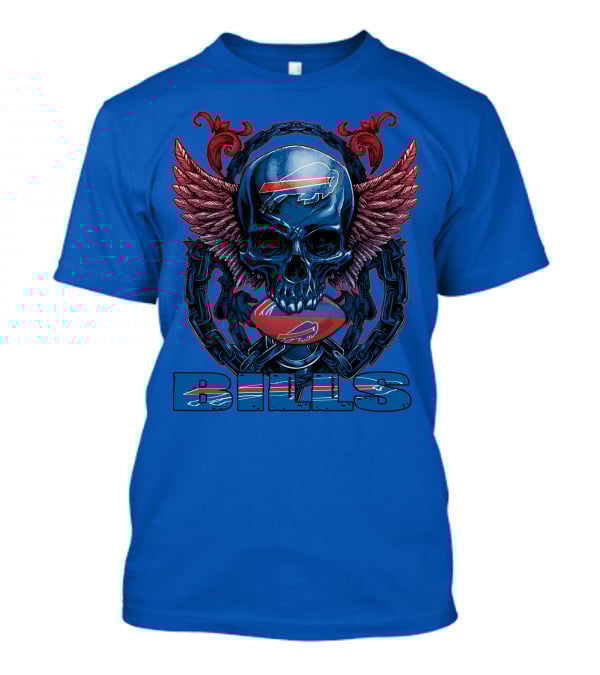 Buffalo Bills Skull With Wings And Chains T-Shirt