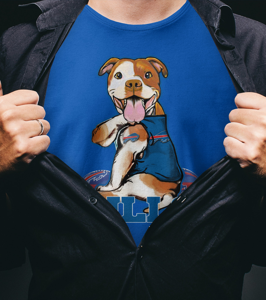 Buffalo Bills Pitbull With Footballs And Team T-Shirt