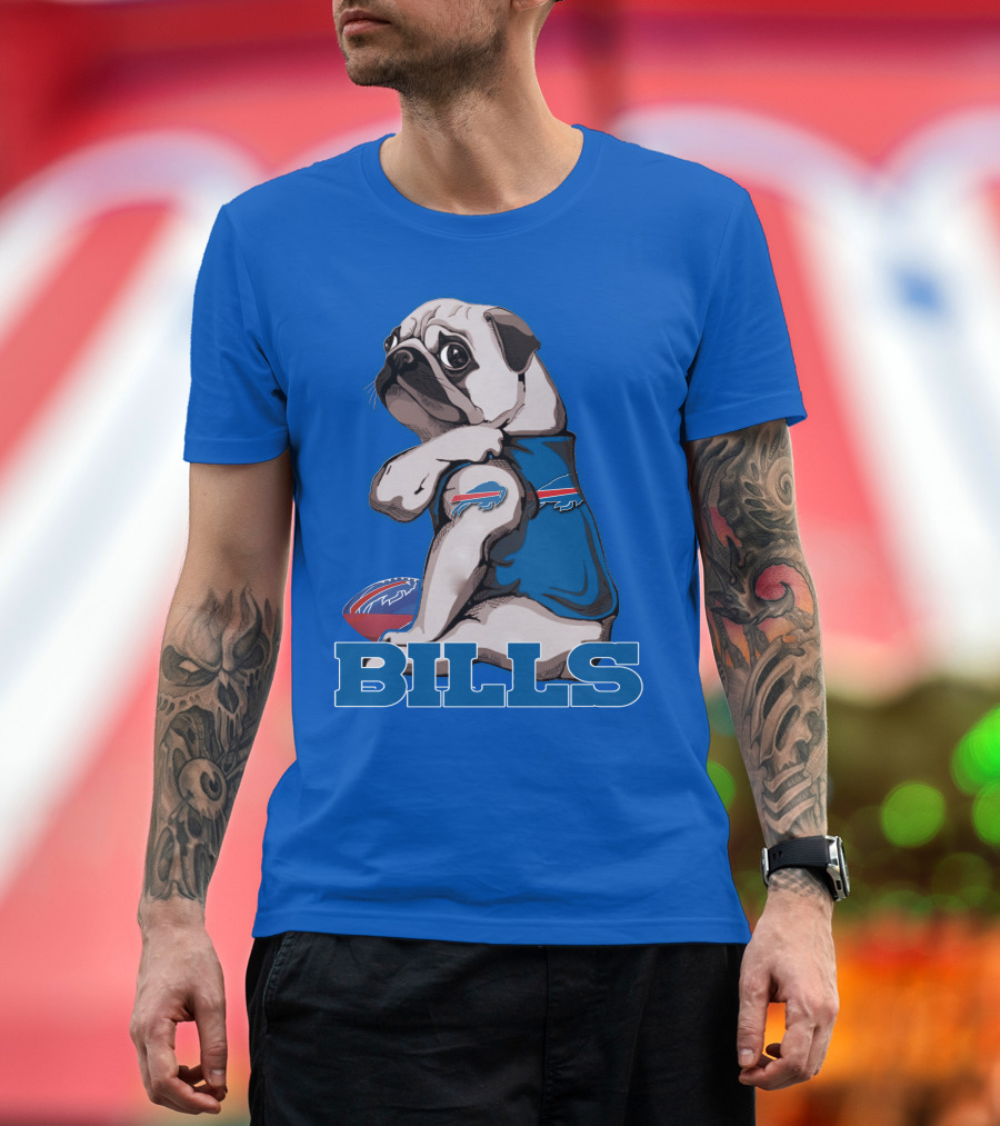 Pug Bills Football Team T-Shirt