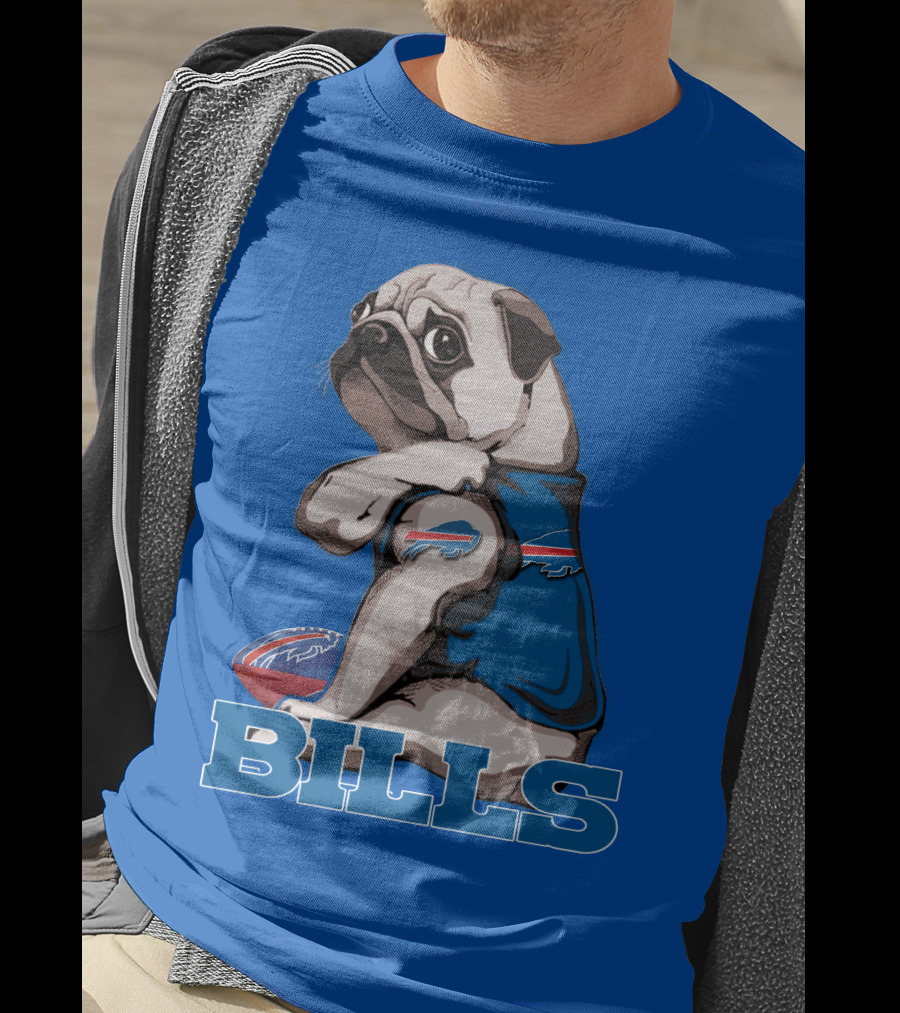 Pug Bills Football Team T-Shirt