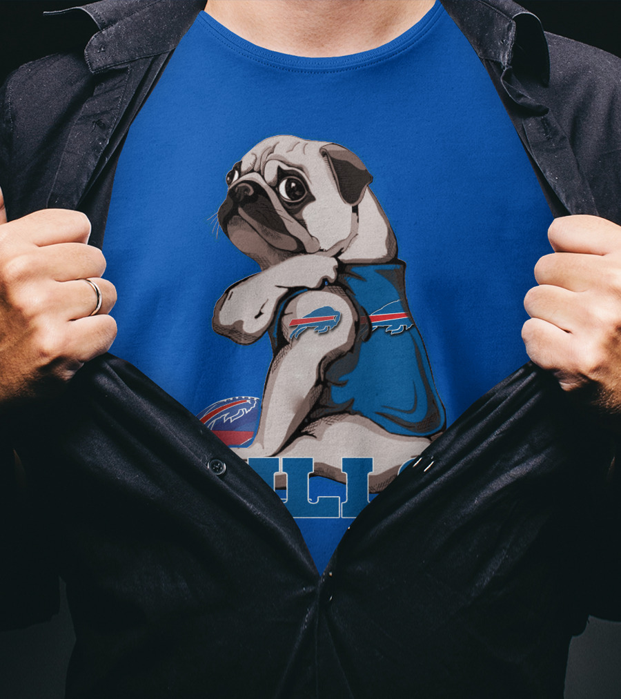 Pug Bills Football Team T-Shirt