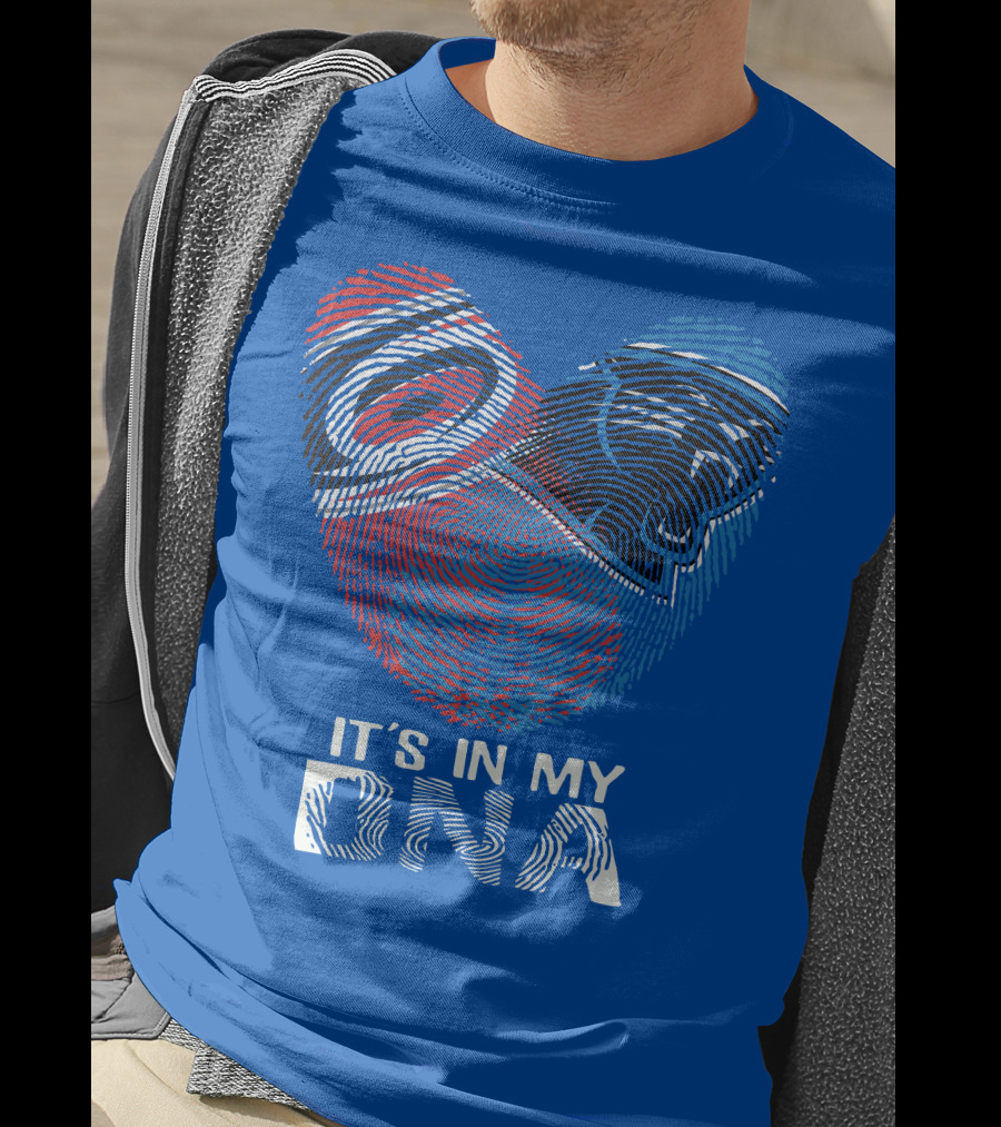 Carolina Panthers 15 It's In My Dna Fingerprint Heart T-Shirt